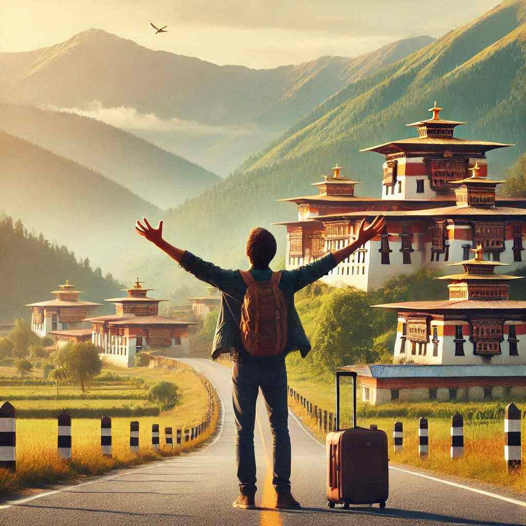 Man just arriving Bhutan